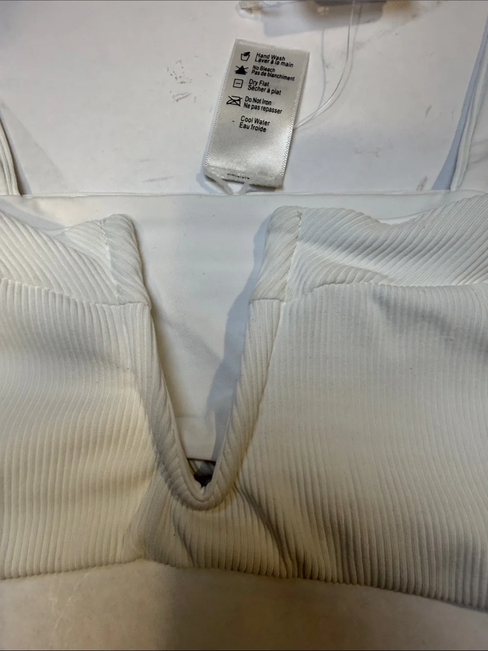 L*space Lee Lee Ribbed Bikini Top White Small NWT